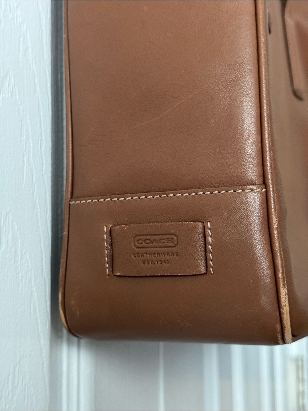 Vintage Coach Hamptons 5209 Tan Brown Leather Business Tote Laptop Bag - Picture 3 of 16